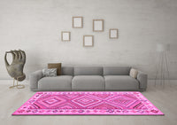 Machine Washable Southwestern Pink Country Rug, wshcon2673pnk