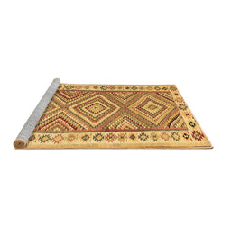 Sideview of Machine Washable Southwestern Brown Country Rug, wshcon2673brn