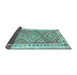 Sideview of Southwestern Light Blue Country Rug, con2673lblu