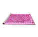 Sideview of Machine Washable Southwestern Pink Country Rug, wshcon2673pnk