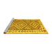 Sideview of Machine Washable Southwestern Yellow Country Rug, wshcon2673yw