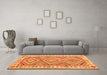 Machine Washable Southwestern Orange Country Area Rugs in a Living Room, wshcon2673org