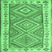 Square Southwestern Emerald Green Country Rug, con2673emgrn