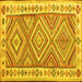 Square Machine Washable Southwestern Yellow Country Rug, wshcon2673yw