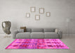 Machine Washable Southwestern Pink Country Rug in a Living Room, wshcon2674pnk