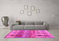 Machine Washable Southwestern Pink Country Rug, wshcon2674pnk