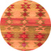 Machine Washable Southwestern Orange Country Area Rugs, wshcon2674org