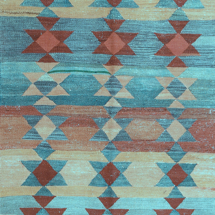 Machine Washable Southwestern Light Blue Country Rug, wshcon2674lblu