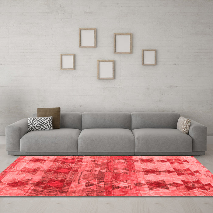 Country Red Washable Rugs