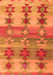 Serging Thickness of Machine Washable Southwestern Orange Country Area Rugs, wshcon2674org