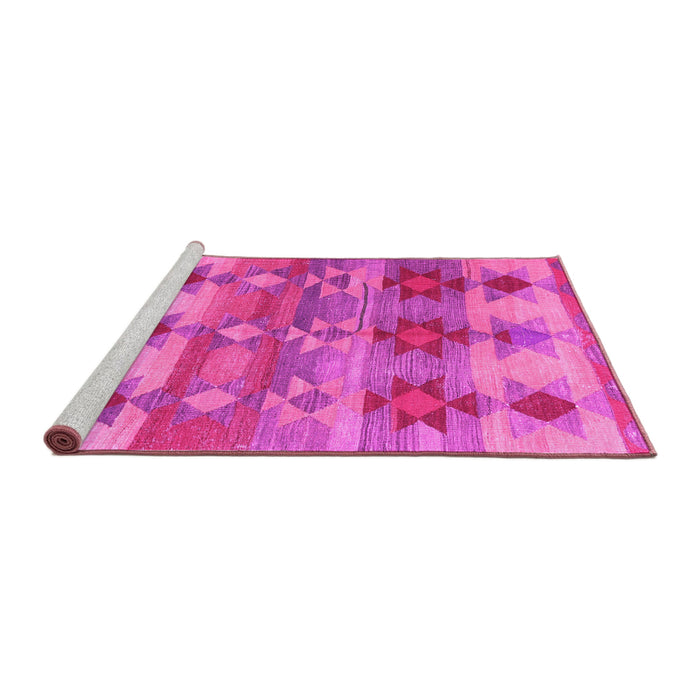 Sideview of Machine Washable Southwestern Pink Country Rug, wshcon2674pnk