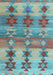 Southwestern Light Blue Country Rug, con2674lblu