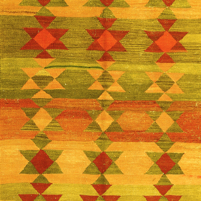 Machine Washable Southwestern Yellow Country Rug, wshcon2674yw
