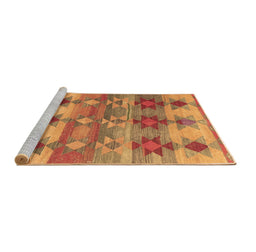 Sideview of Machine Washable Southwestern Brown Country Rug, wshcon2674brn