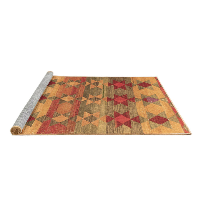 Sideview of Machine Washable Southwestern Brown Country Rug, wshcon2674brn
