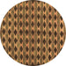 Round Machine Washable Abstract Brown Contemporary Rug, wshcon2675brn