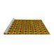 Sideview of Machine Washable Abstract Yellow Contemporary Rug, wshcon2675yw