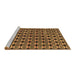 Sideview of Machine Washable Abstract Brown Contemporary Rug, wshcon2675brn