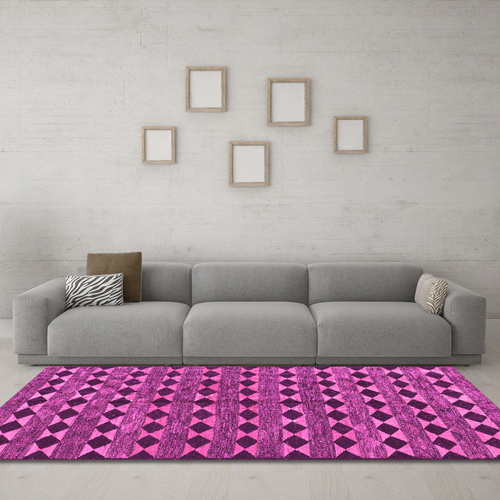 Machine Washable Abstract Pink Contemporary Rug in a Living Room, wshcon2675pnk