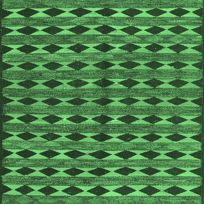 Square Machine Washable Abstract Emerald Green Contemporary Area Rugs, wshcon2675emgrn