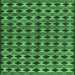 Square Machine Washable Abstract Emerald Green Contemporary Area Rugs, wshcon2675emgrn