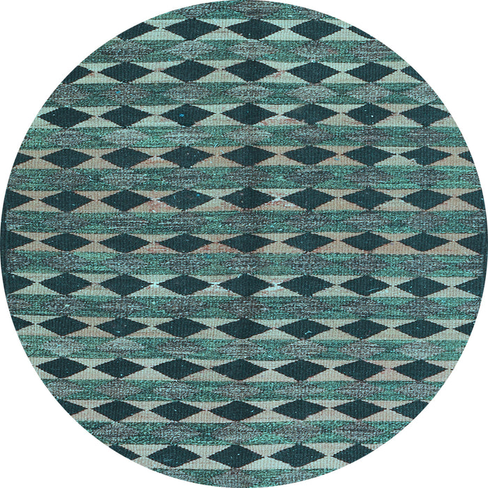 Round Machine Washable Abstract Light Blue Contemporary Rug, wshcon2675lblu