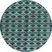 Round Machine Washable Abstract Light Blue Contemporary Rug, wshcon2675lblu