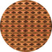 Square Abstract Orange Contemporary Rug, con2675org