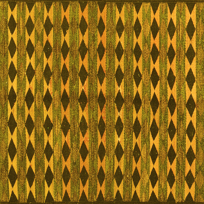 Square Abstract Yellow Contemporary Rug, con2675yw