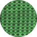 Round Abstract Emerald Green Contemporary Rug, con2675emgrn