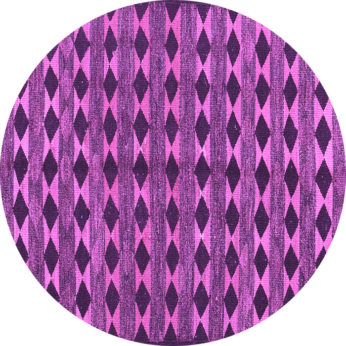 Round Machine Washable Abstract Purple Contemporary Area Rugs, wshcon2675pur