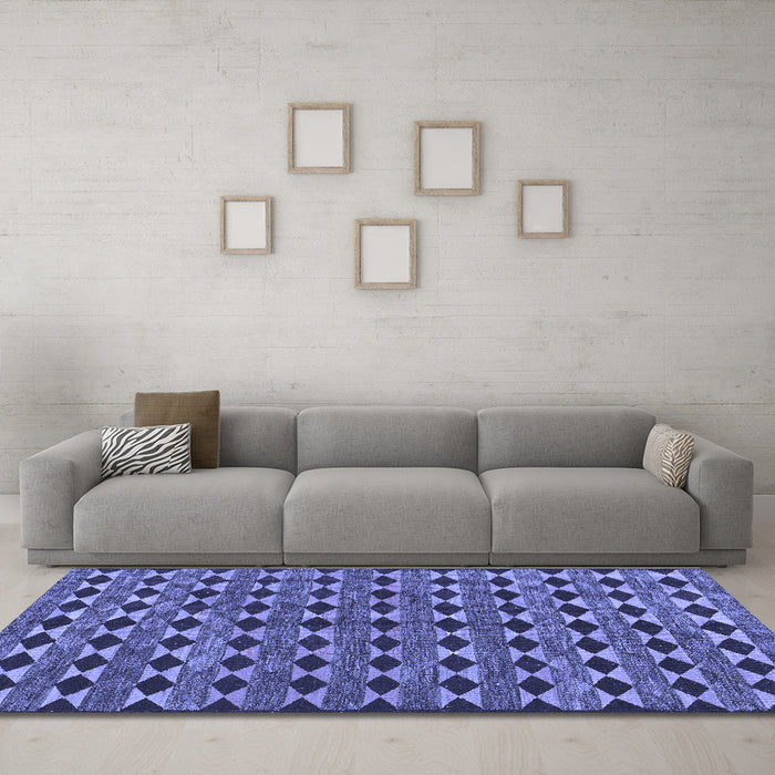 Machine Washable Abstract Blue Contemporary Rug in a Living Room, wshcon2675blu
