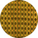 Round Machine Washable Abstract Yellow Contemporary Rug, wshcon2675yw