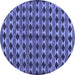 Round Abstract Blue Contemporary Rug, con2675blu