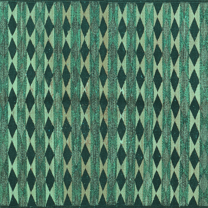 Square Abstract Turquoise Contemporary Rug, con2675turq