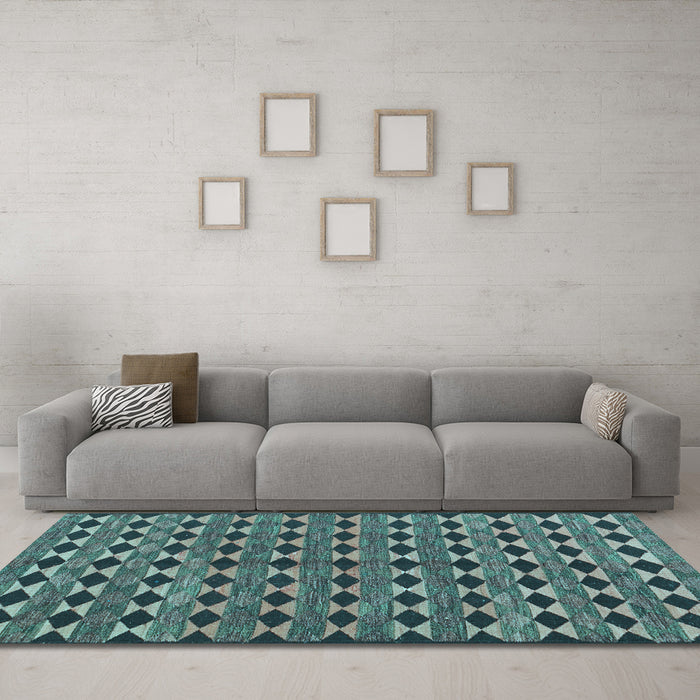 Machine Washable Abstract Light Blue Contemporary Rug in a Living Room, wshcon2675lblu