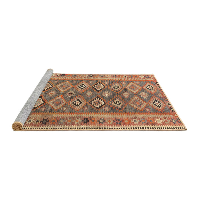 Serging Thickness of Machine Washable Contemporary Sand Brown Rug, wshcon2676