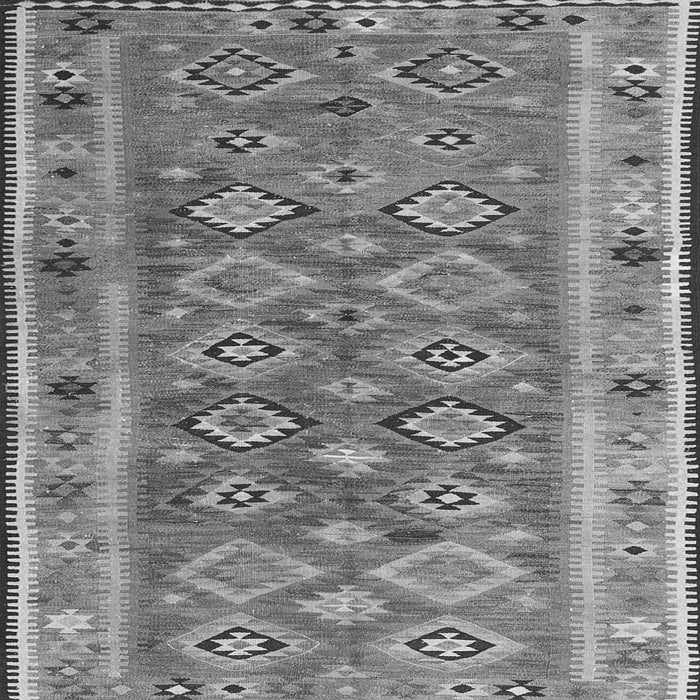Round Machine Washable Southwestern Gray Country Rug, wshcon2676gry