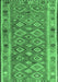 Machine Washable Southwestern Emerald Green Country Area Rugs, wshcon2676emgrn