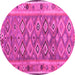 Round Southwestern Pink Country Rug, con2676pnk