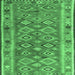 Square Machine Washable Southwestern Emerald Green Country Area Rugs, wshcon2676emgrn