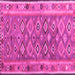 Square Machine Washable Southwestern Pink Country Rug, wshcon2676pnk