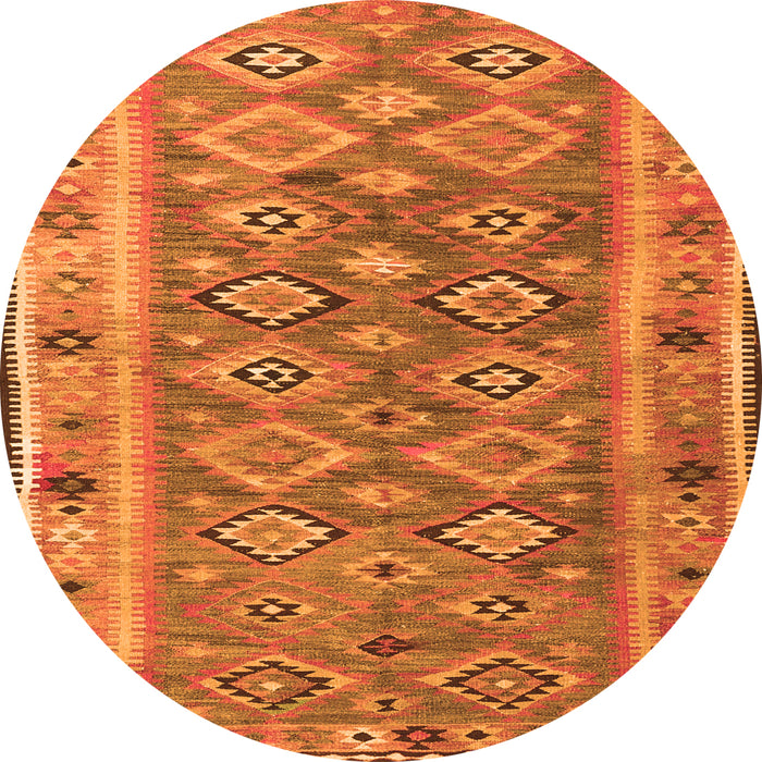 Square Southwestern Orange Country Rug, con2676org