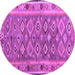 Round Southwestern Purple Country Rug, con2676pur