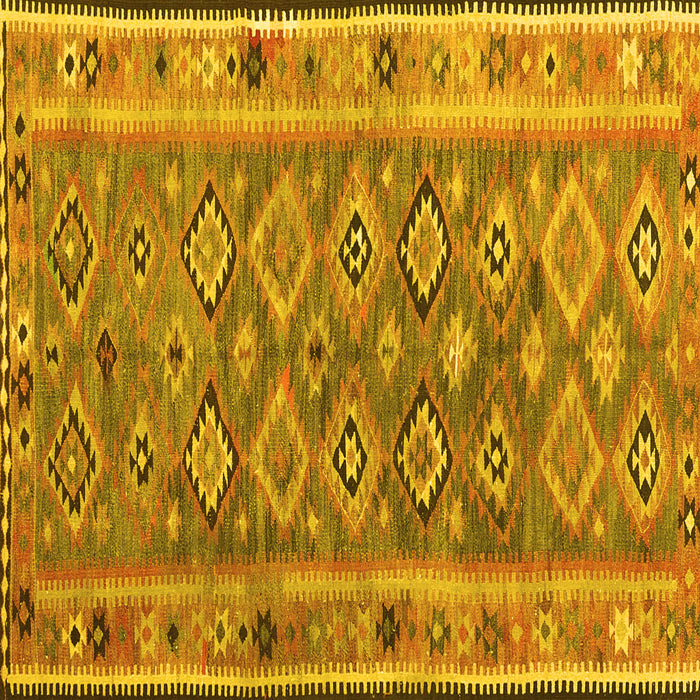 Square Southwestern Yellow Country Rug, con2676yw