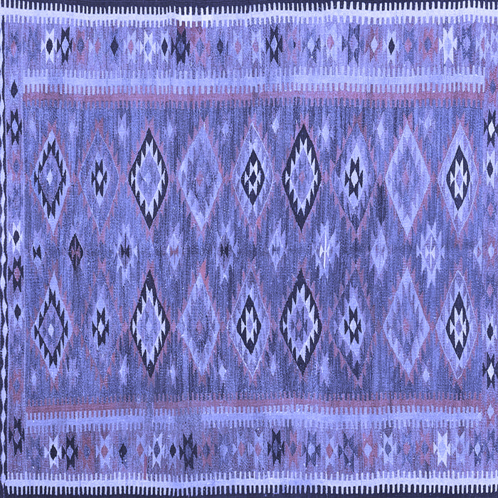 Square Southwestern Blue Country Rug, con2676blu