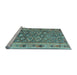 Sideview of Machine Washable Southwestern Light Blue Country Rug, wshcon2676lblu