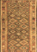 Machine Washable Southwestern Brown Country Rug, wshcon2676brn