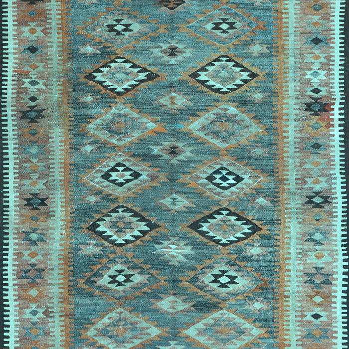 Southwestern Light Blue Country Rug, con2676lblu