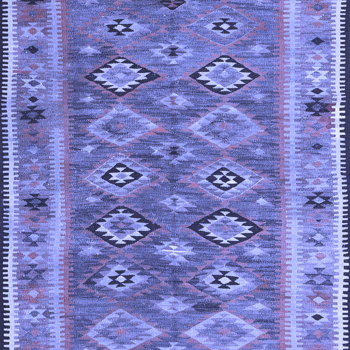 Machine Washable Southwestern Blue Country Rug, wshcon2676blu